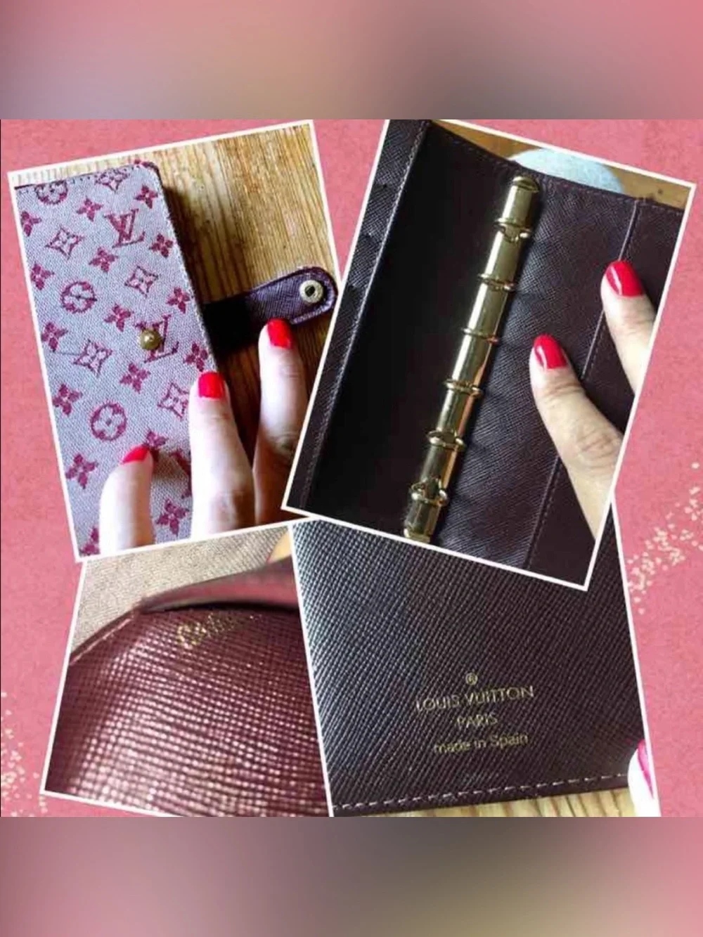 Authentic Louis Vuitton Red Denim PM Agenda